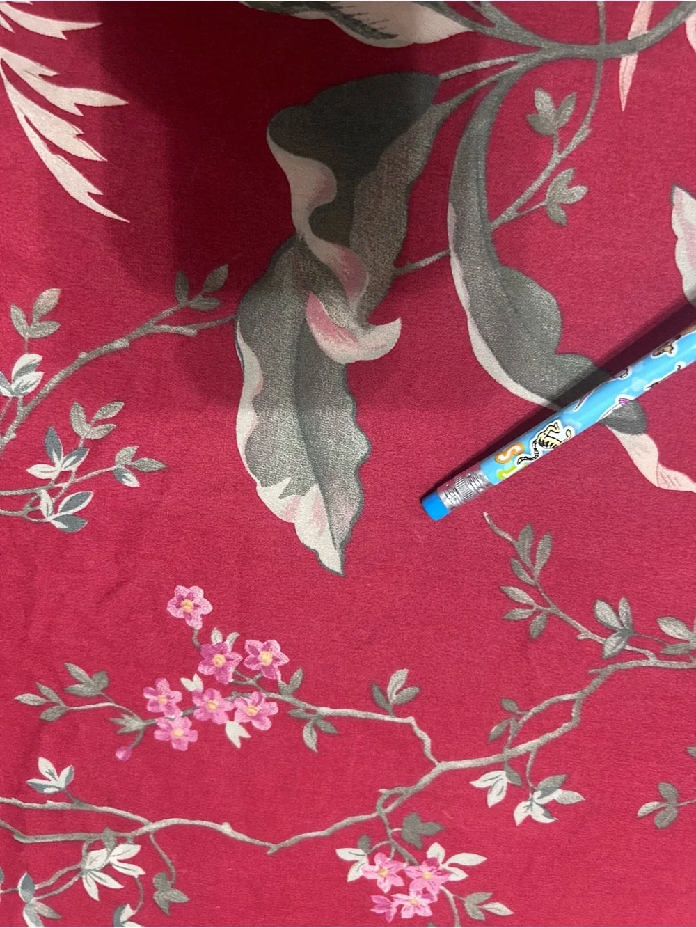 Pottery Barn King Duvet  Organic Cotton  Tropical Birds Leaves Crimson Red